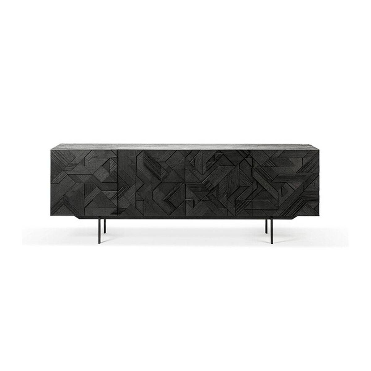 Buffet Graphic en teck verni – 4 portes