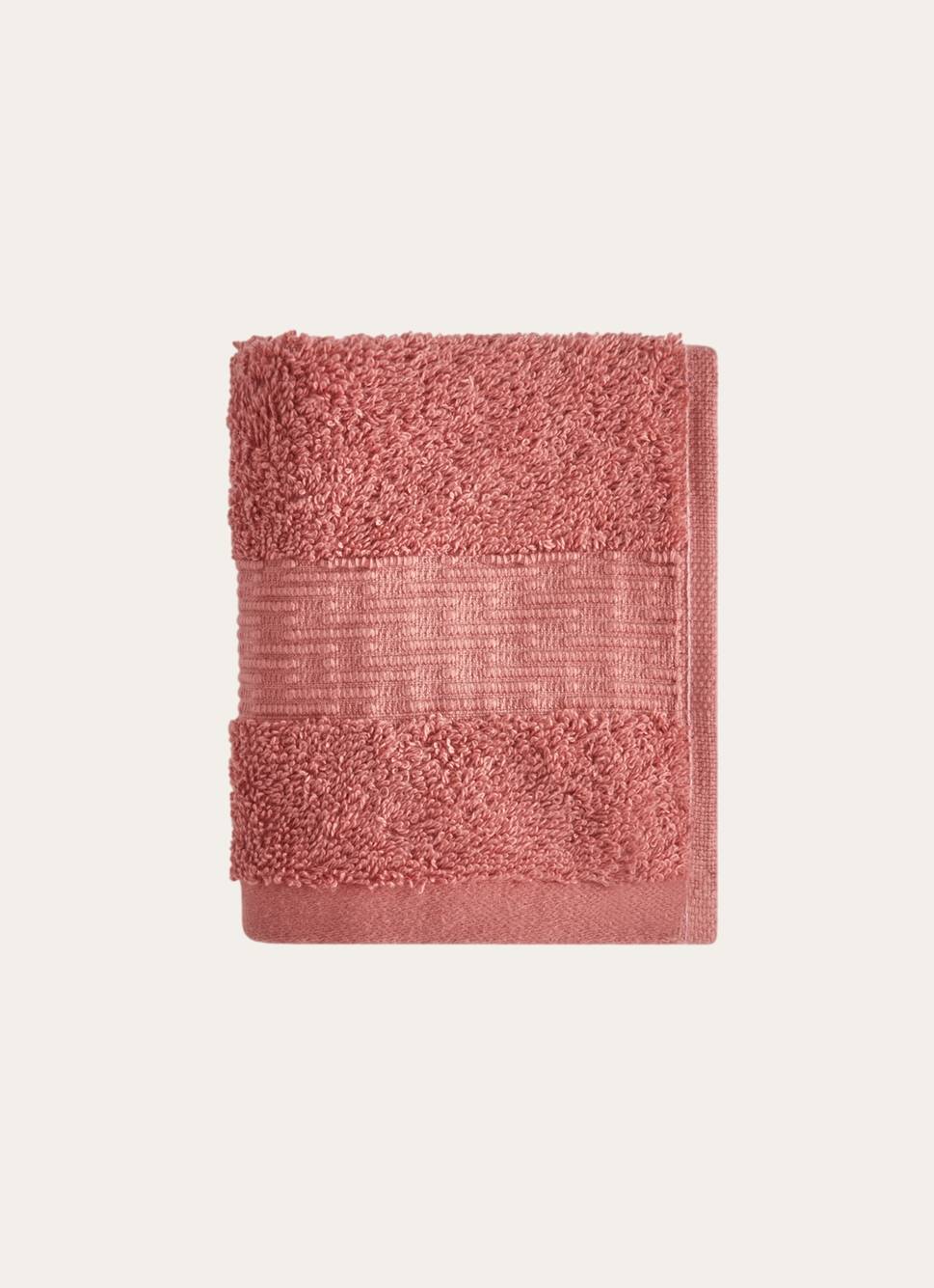 SERVIETTE INVITÉ COTON BIO JACQUARD GAUFRÉ 450GR SIENNE