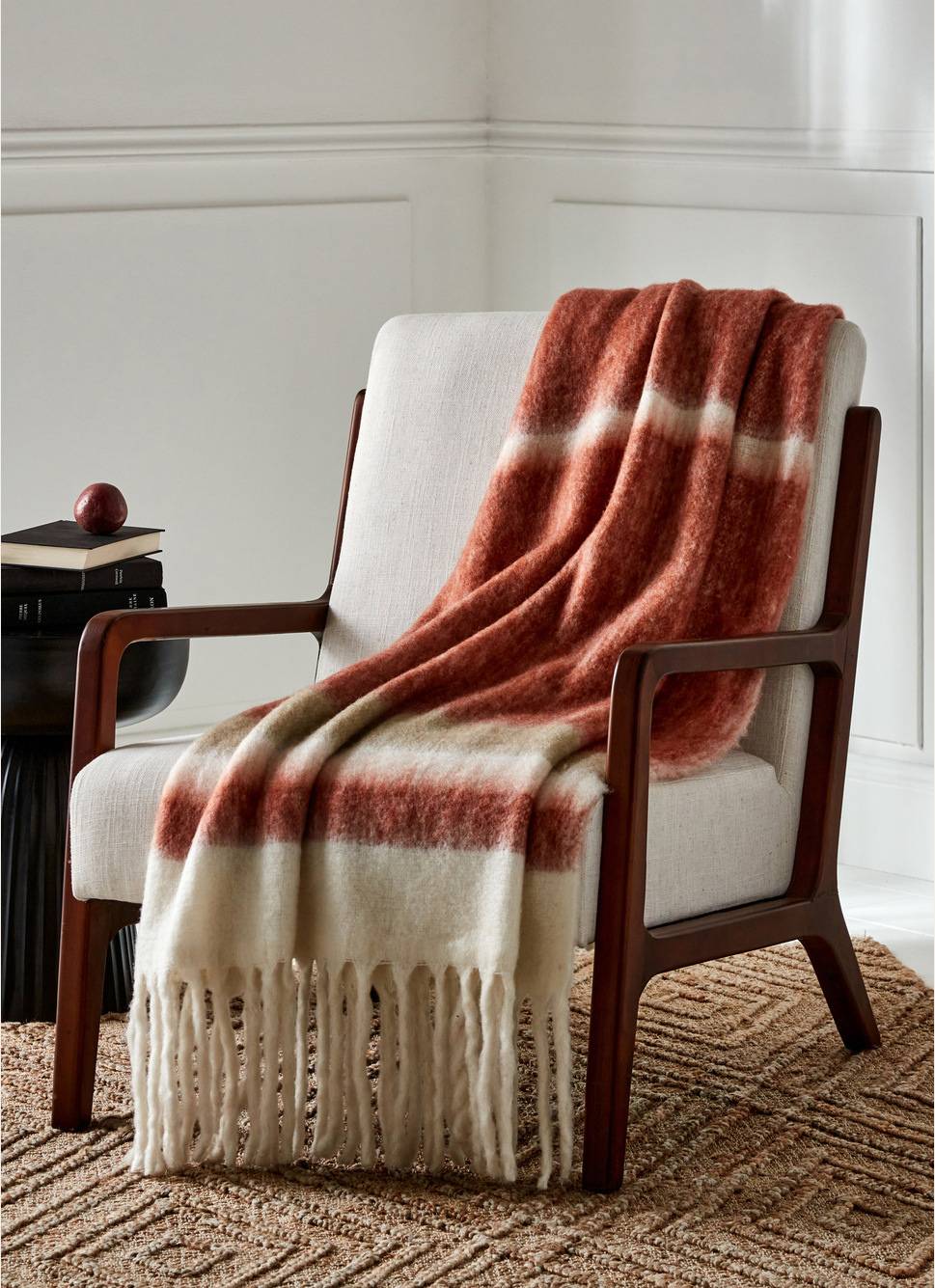 PLAID EFFET MOHAIR AUBURN