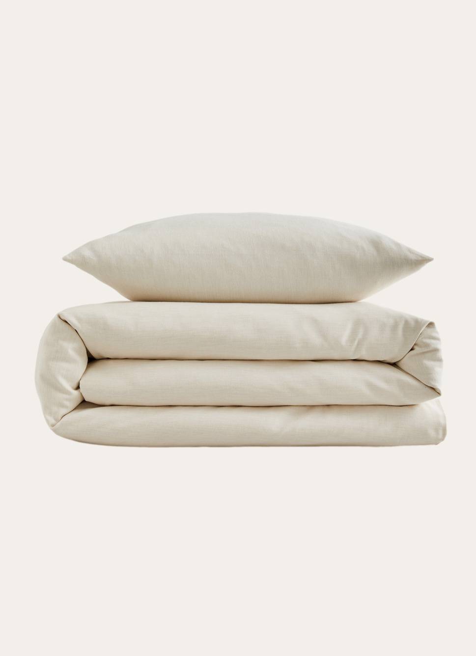 HOUSSE DE COUETTE COTON ET CACHEMIRE ÉCRU