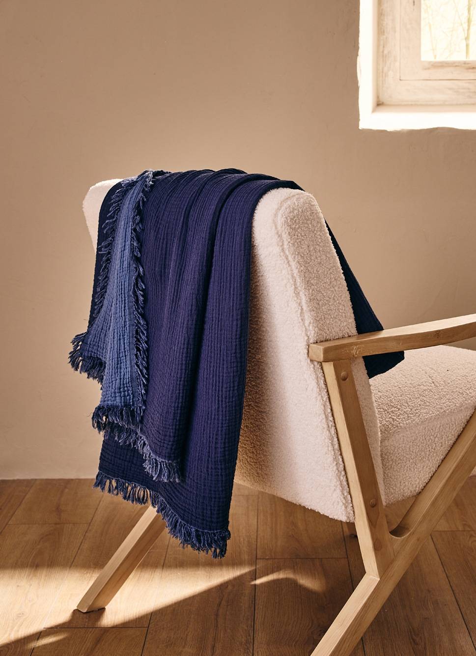 PLAID EN GAZE DE COTON DENIM