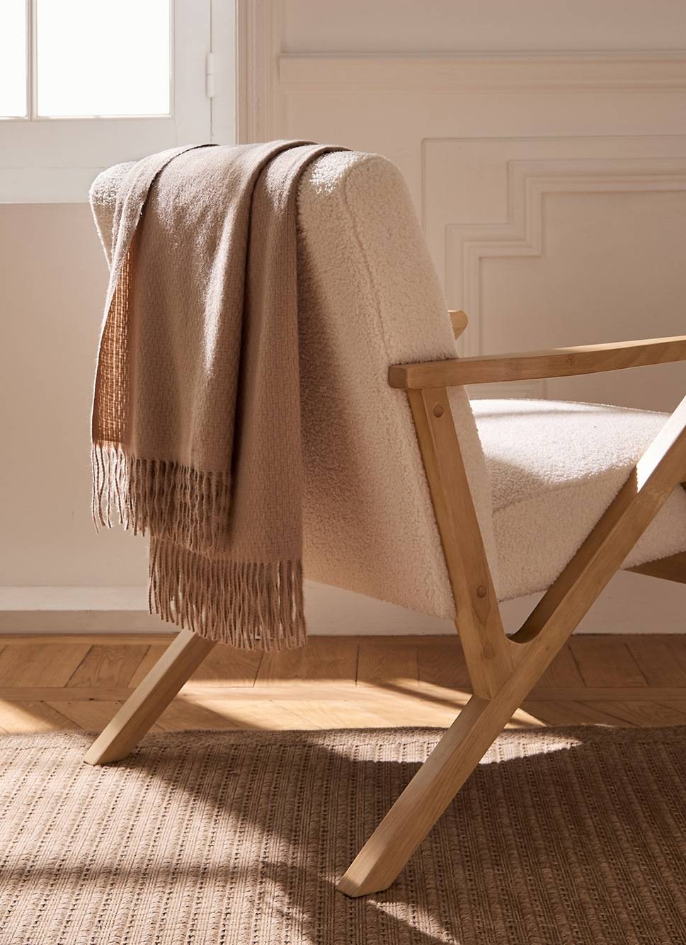 PLAID TISSÉ UNI RIVAGE LIN