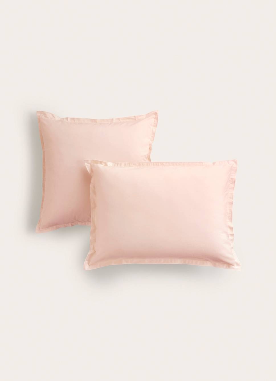 TAIE D&rsquo;OREILLER SATIN DE COTON LAVÉ UN ROSE PALE
