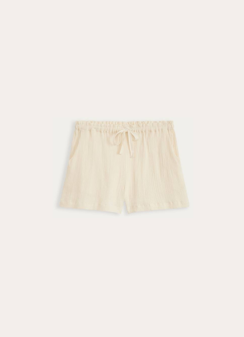 SHORT EN DOUBLE GAZE DE COTON ECRU