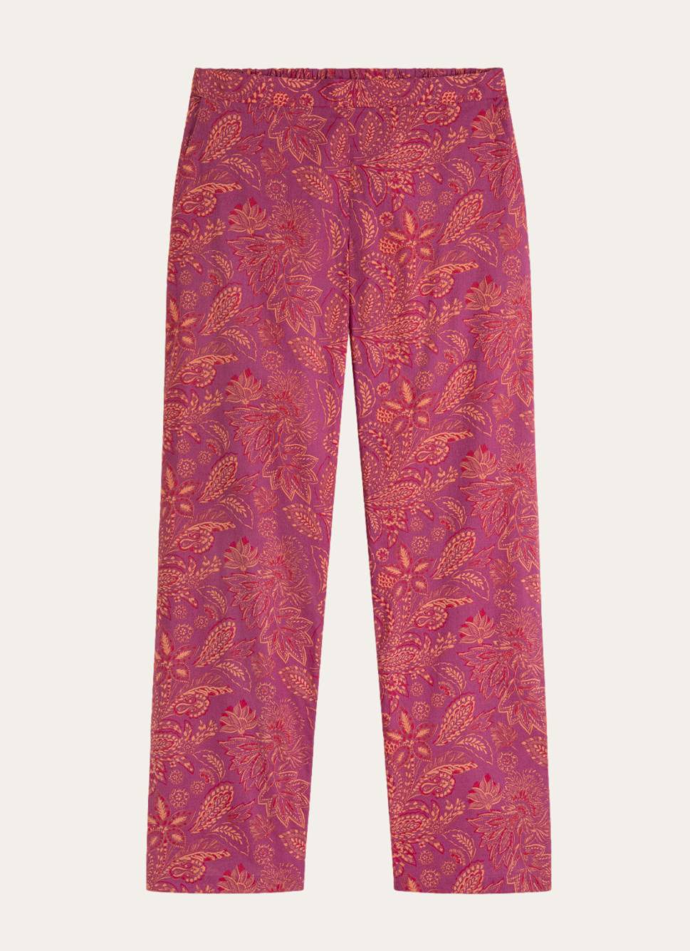 PANTALON DROIT DE PYJAMA PRUNE