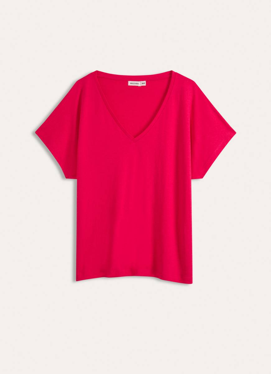 TEE SHIRT EN COTON FUSCHIA