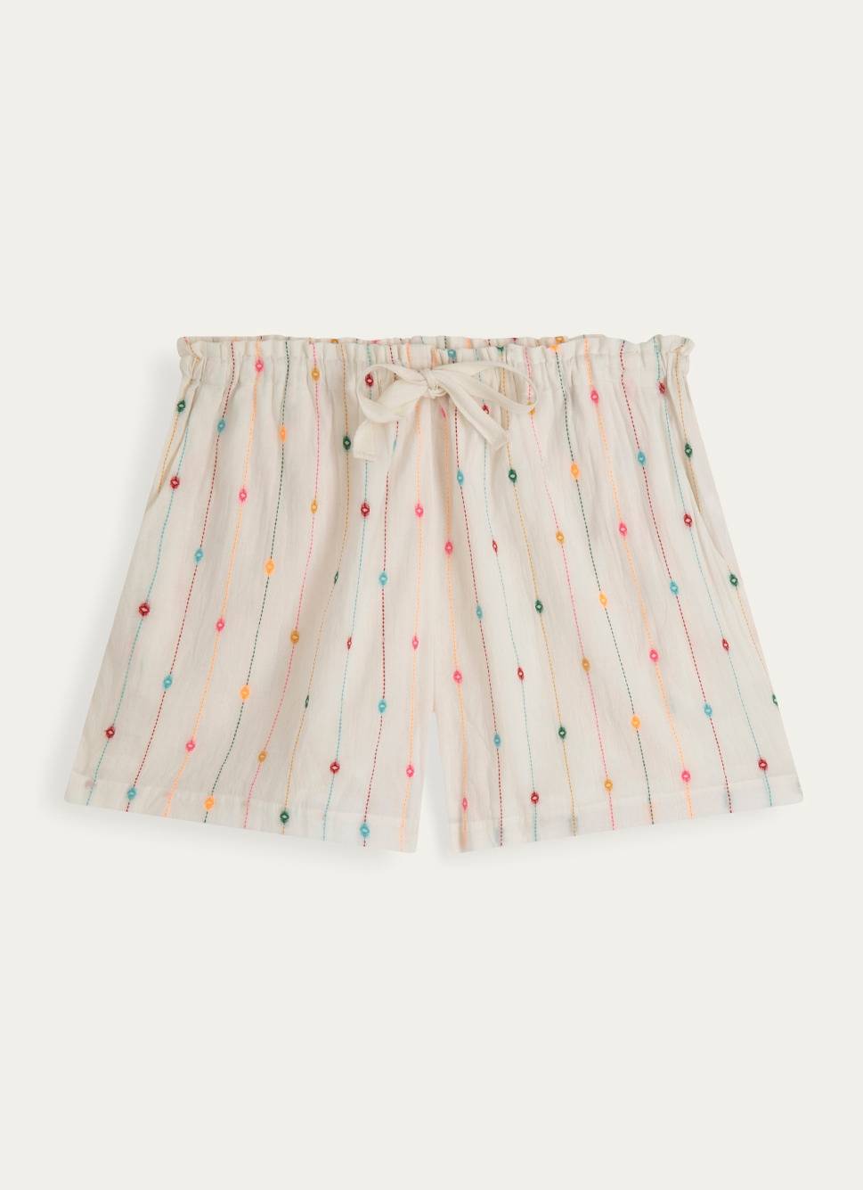 SHORT FIL BRODÉ MAEVA BLANC/MULTICOLORE