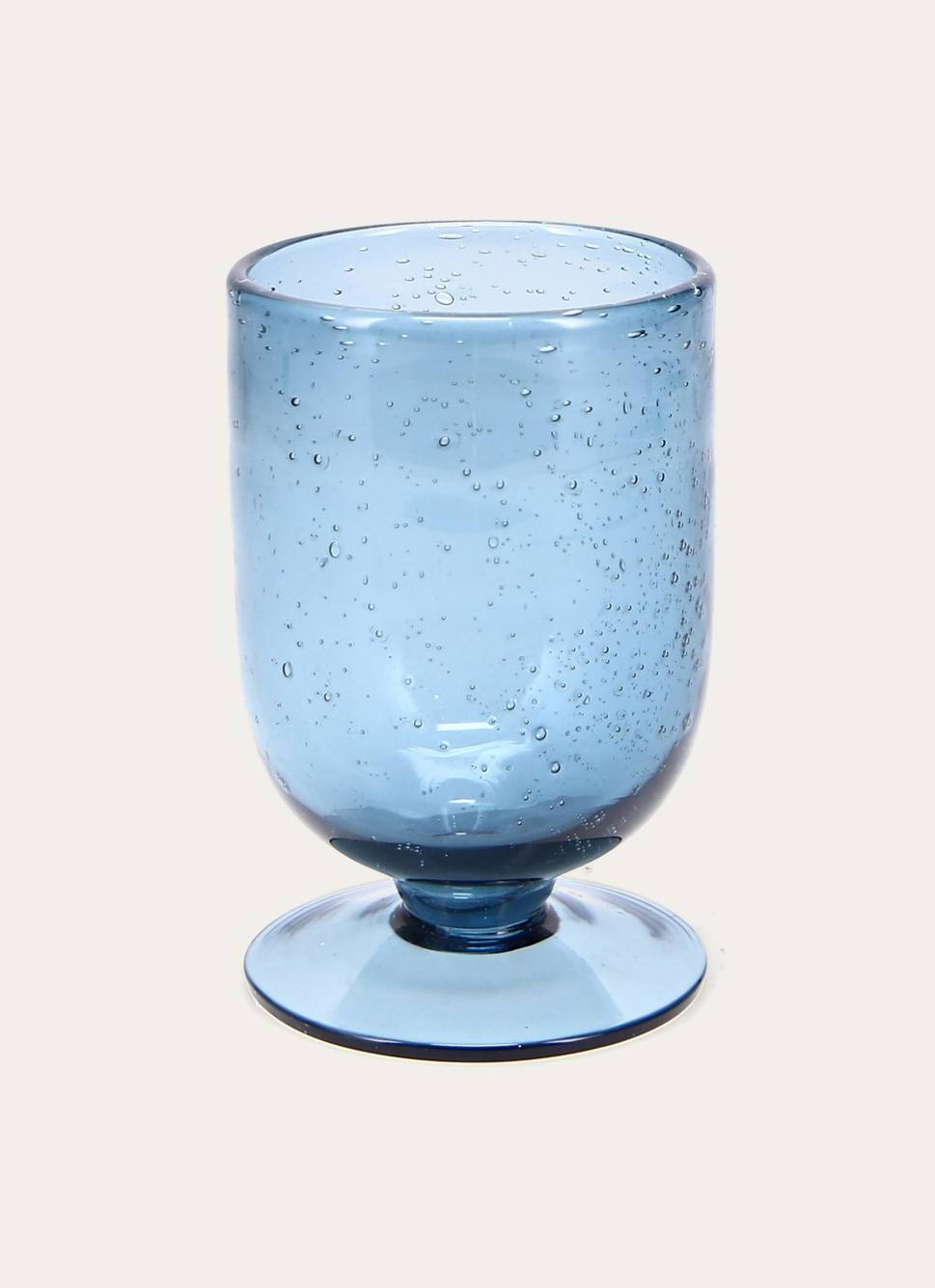 VERRE À PIED BULLÉ TEINTÉ BLEU