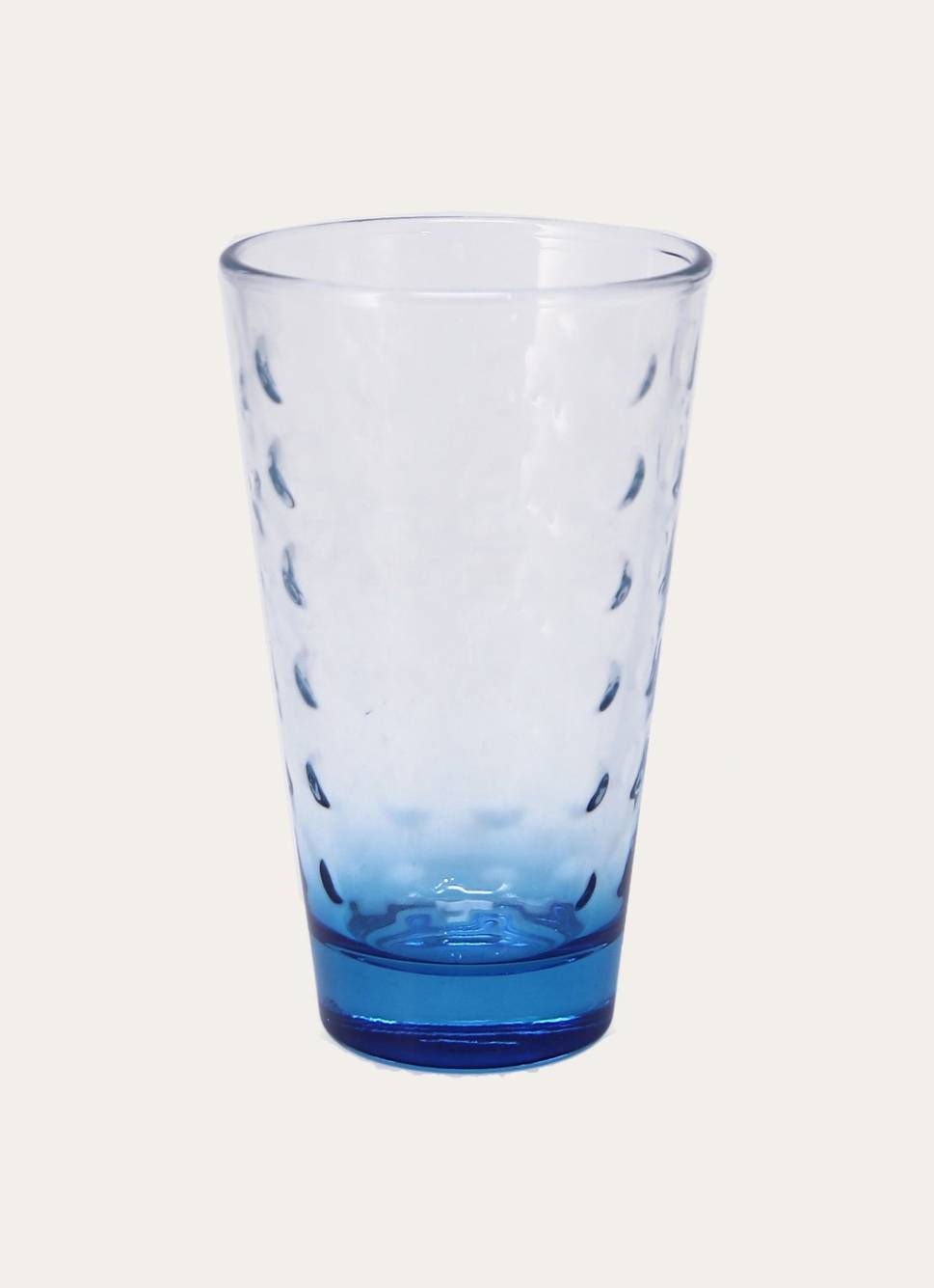 LOT DE 6 GOBELETS HAUTS EN VERRE COLORÉ BLEU