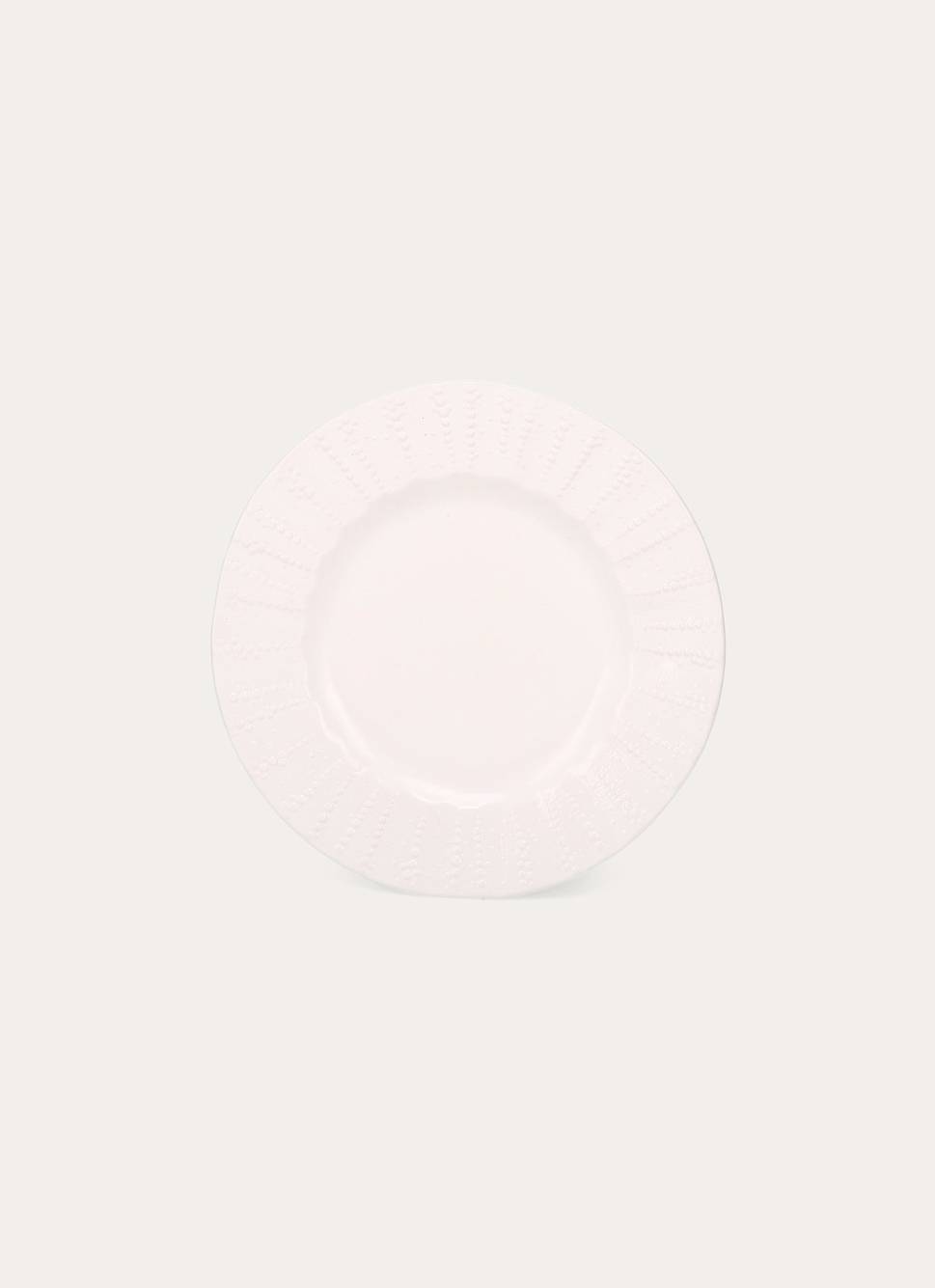 ASSIETTE À DESSERT À MOTIFS EN RELIEF TON SUR TON BLANC