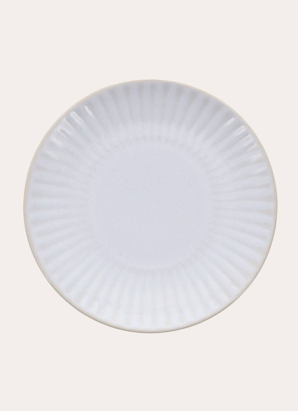 ASSIETTE À DESSERT EN GRÈS RÉACTIF BLANC