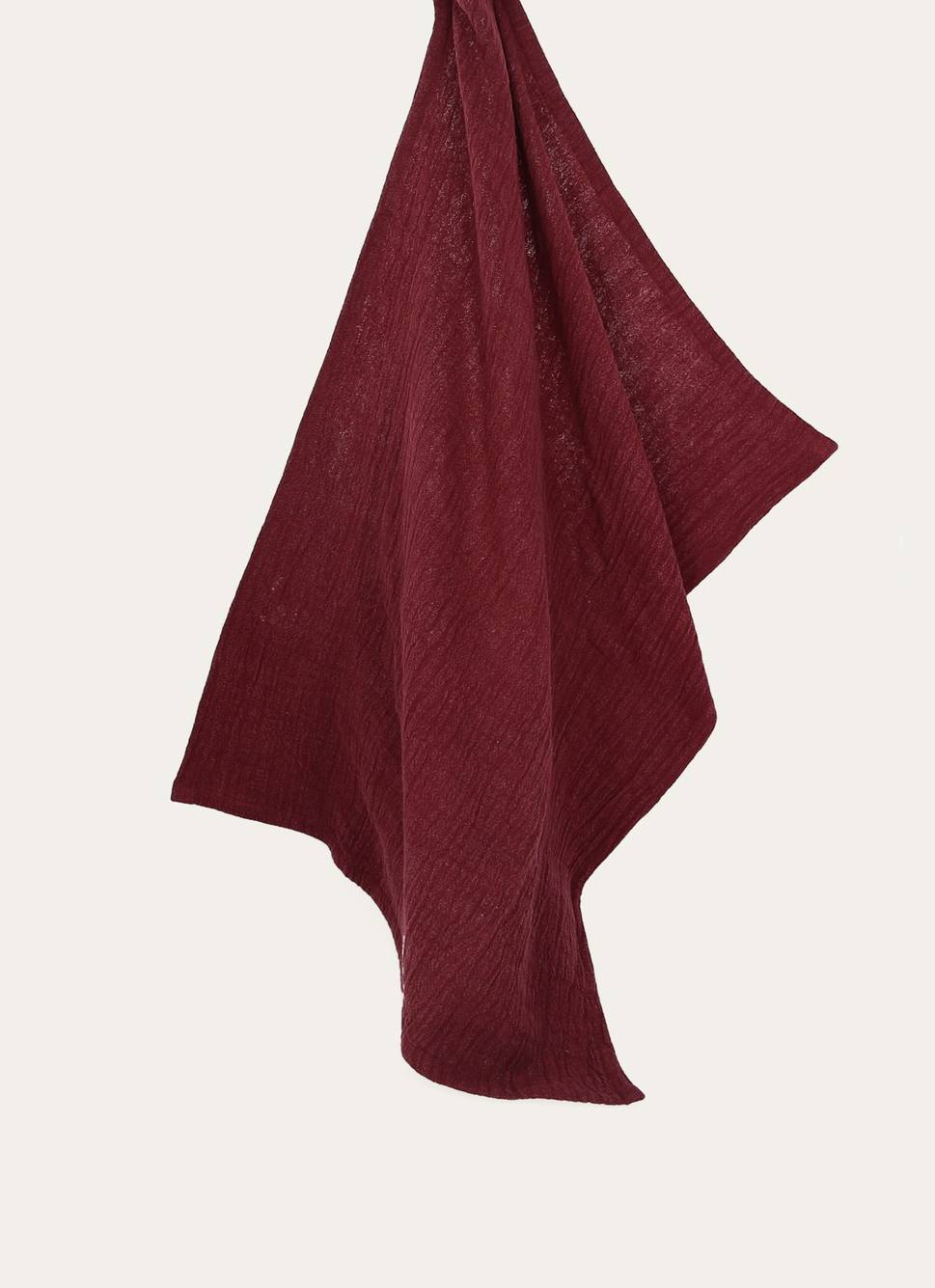 TORCHON GAZE DE COTON BORDEAUX
