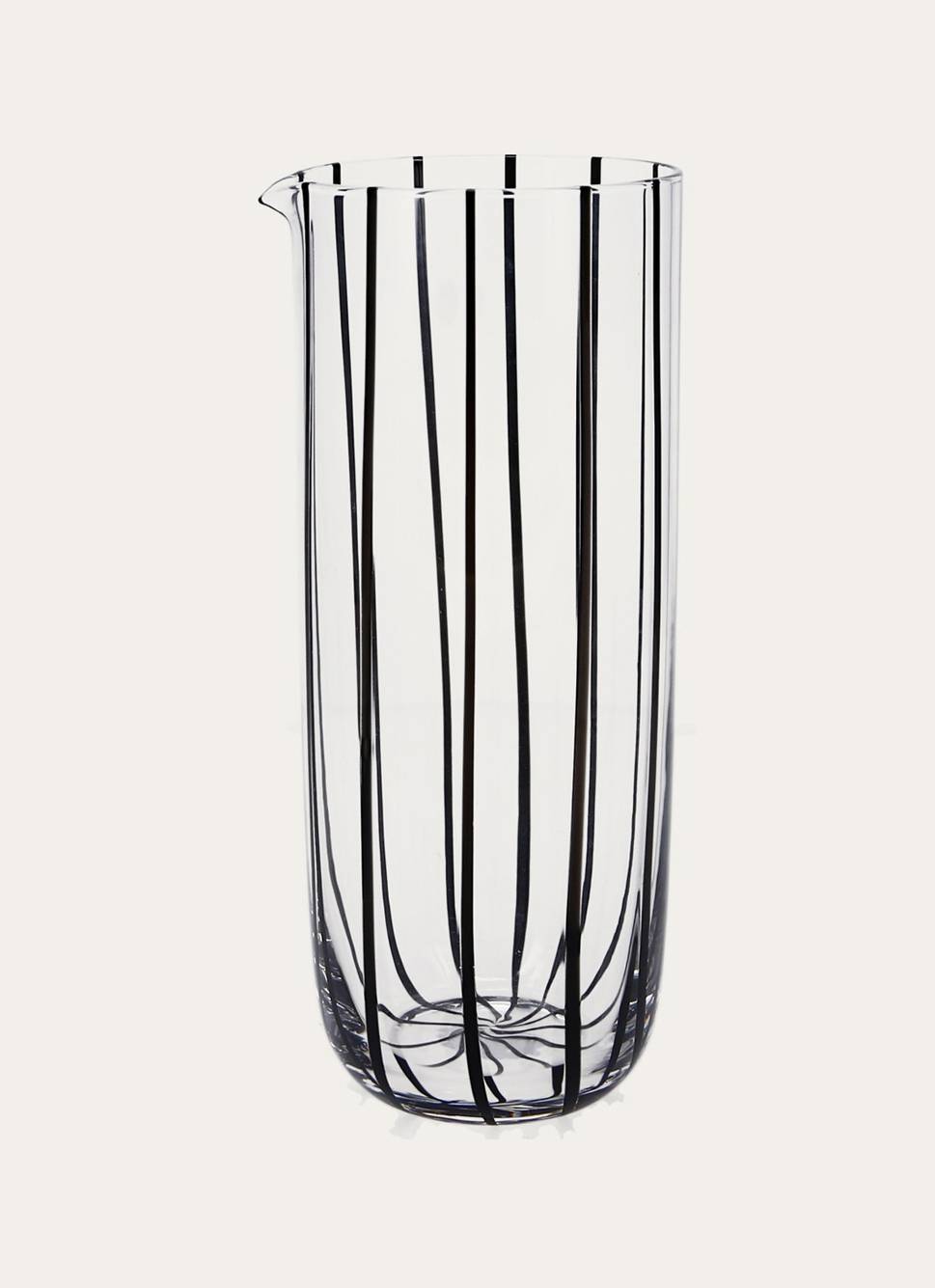 PICHET EN VERRE RAYÉ TRANSPARENT / NOIR