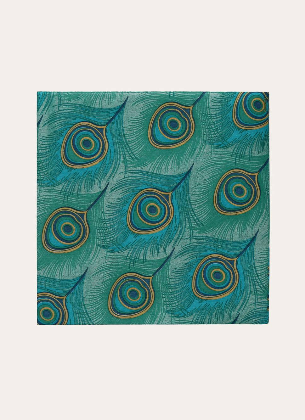 LOT DE SERVIETTES EN PAPIER MOTIF PAON VERT