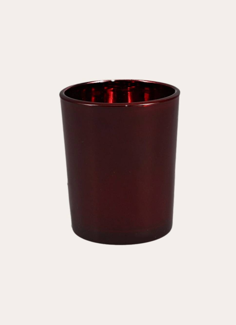 PETIT PHOTOPHORE EN VERRE EFFET MIROIR BORDEAUX