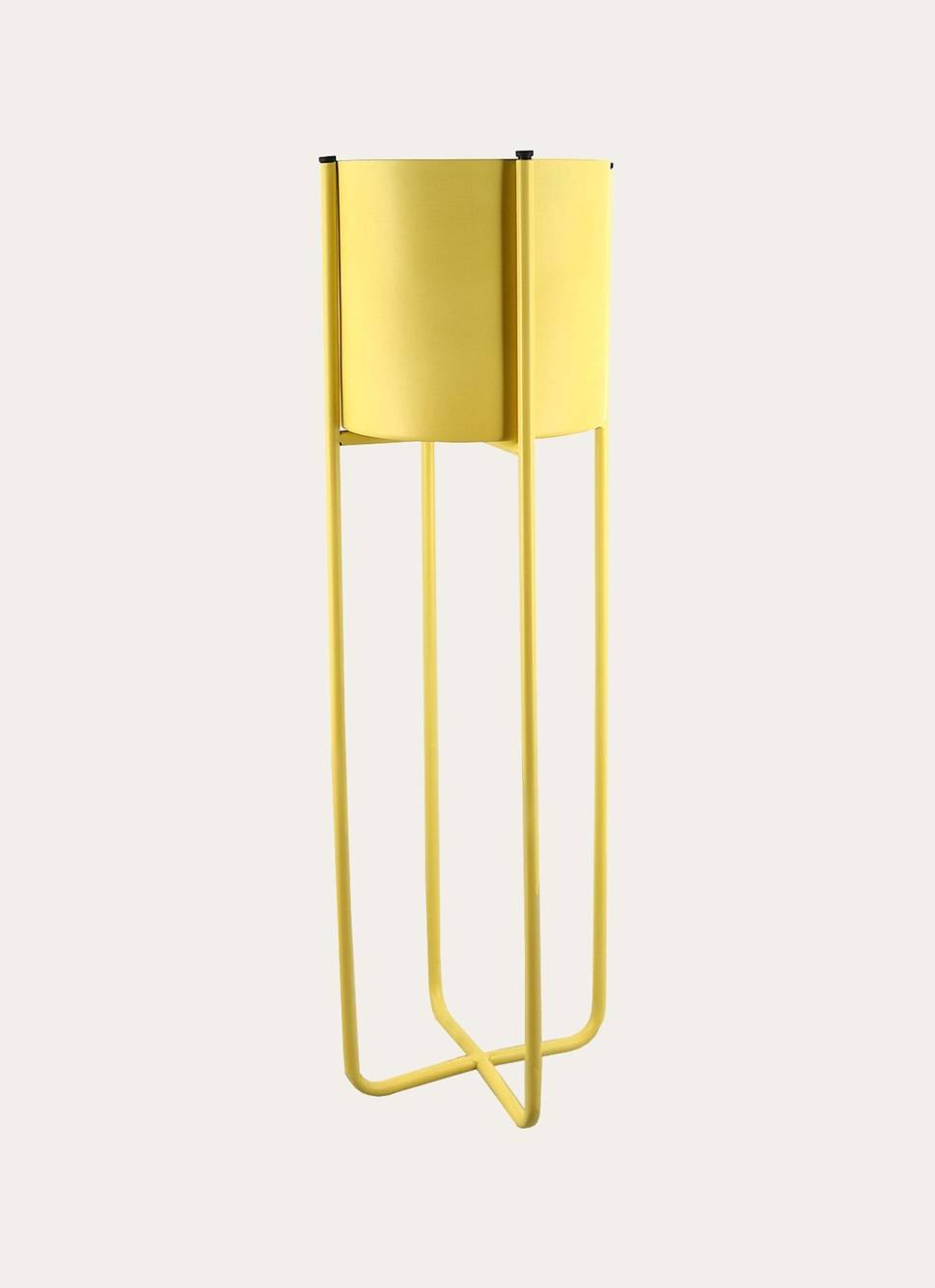 PORTE-PLANTE EN MÉTAL COLORÉ JAUNE