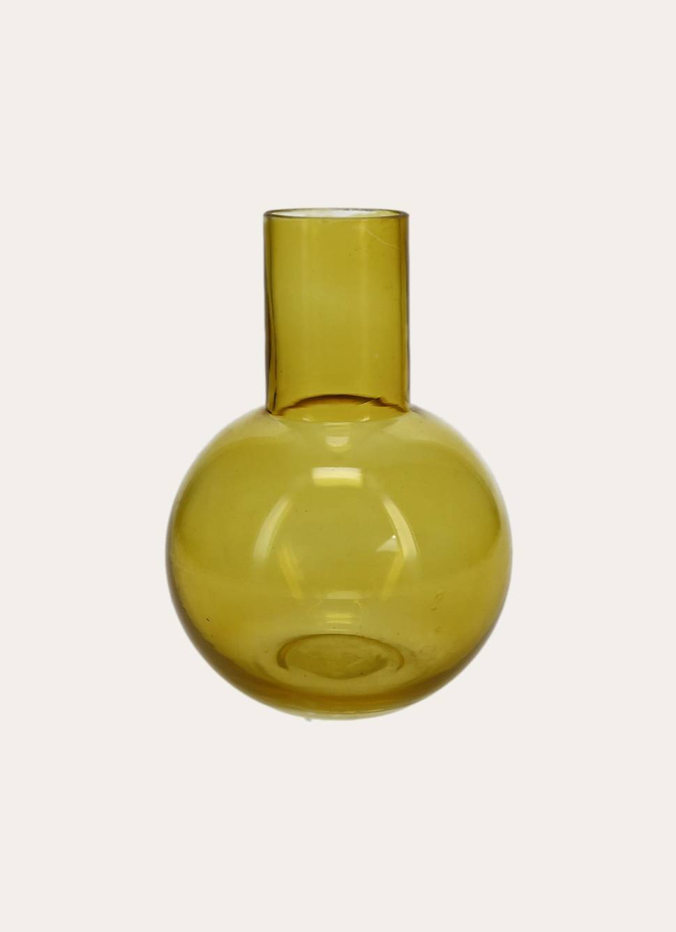 VASE EN VERRE TEINTÉ FORME ARRONDIE VERT