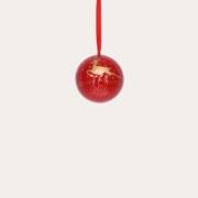 BOULE DE SAPIN À SUSPENDRE AVEC UN RENNE ROUGE/OR