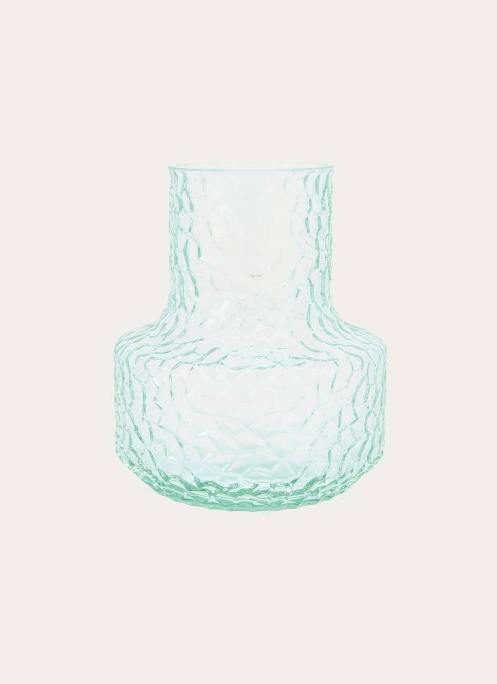 GRAND VASE EN VERRE TEXTURÉ TRANSPARENT