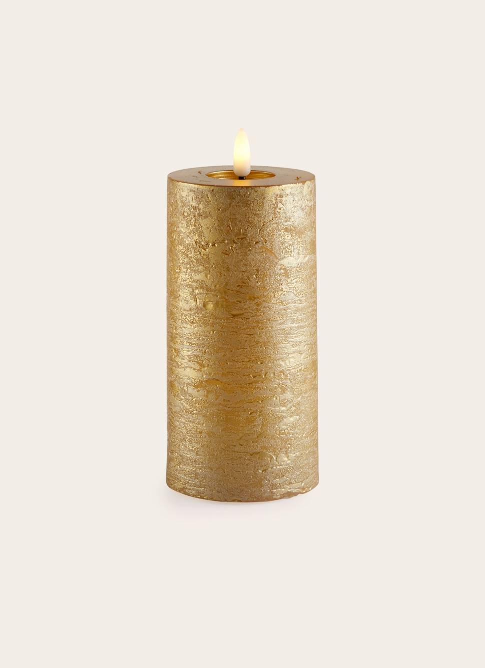 BOUGIE LED EN CIRE NATURELLE DORÉ
