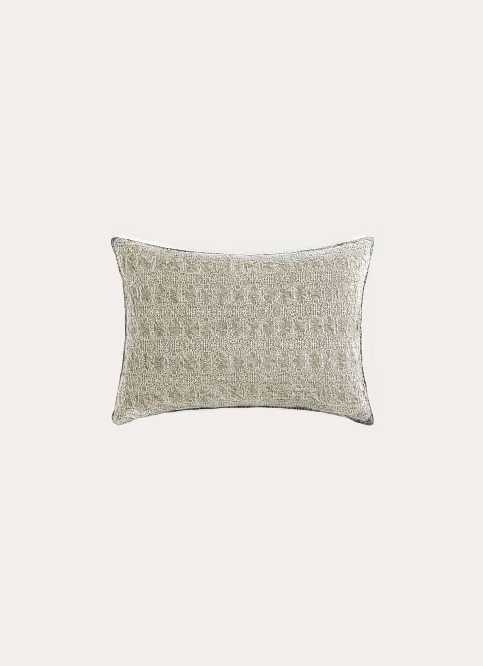 COUSSIN EN COTON JACQUARD LAVÉ BRODERIE EN RELIEF ECRU