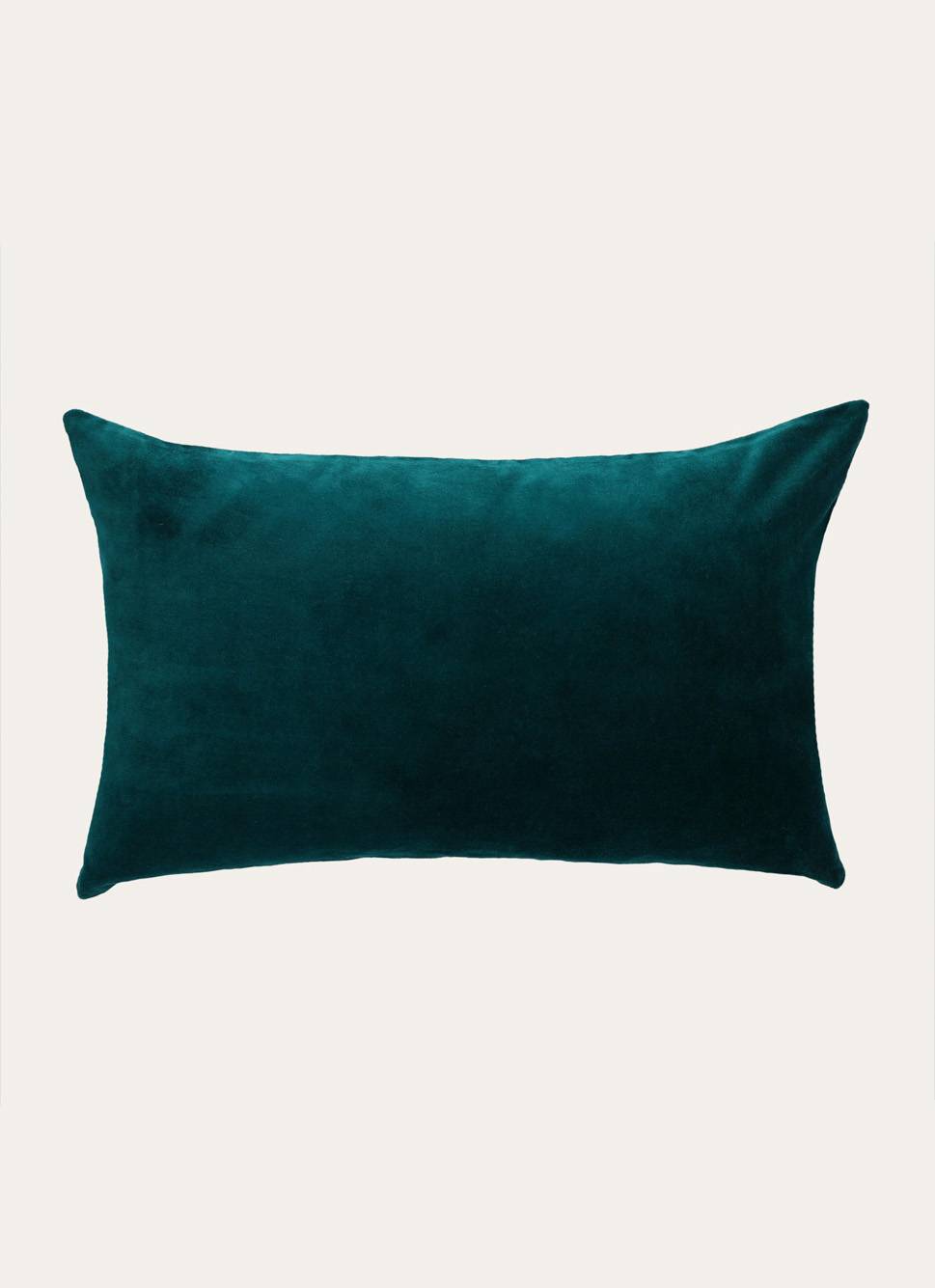 HOUSSE DE COUSSIN EN VELOURS AVEC DOS CHAMBRAY CANARD