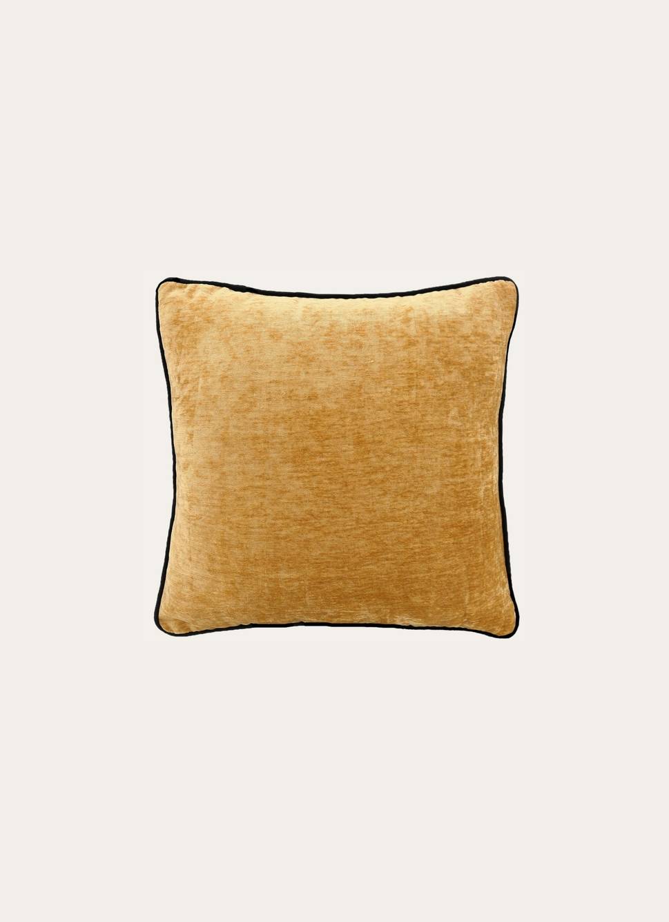 HOUSSE DE COUSSIN EN PANNE DE VELOURS JAUNE
