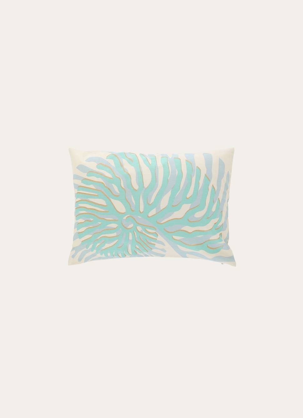 COUSSIN EN COTON IMPRIMÉ COQUILLAGE VERT AQUA