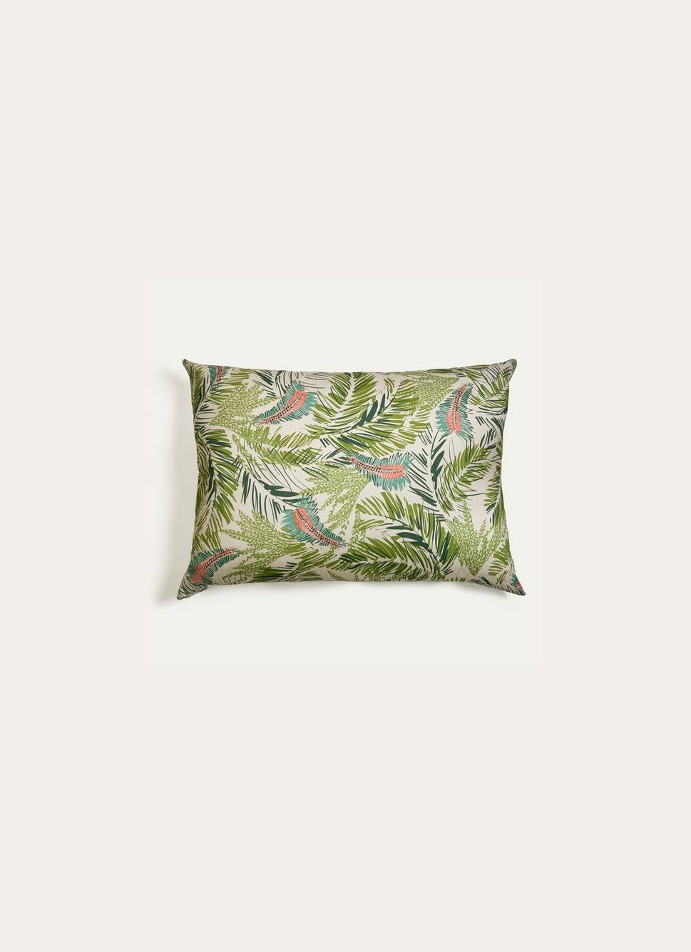 GRAND COUSSIN EN COTON IMPRIMÉ TROPICAL vert