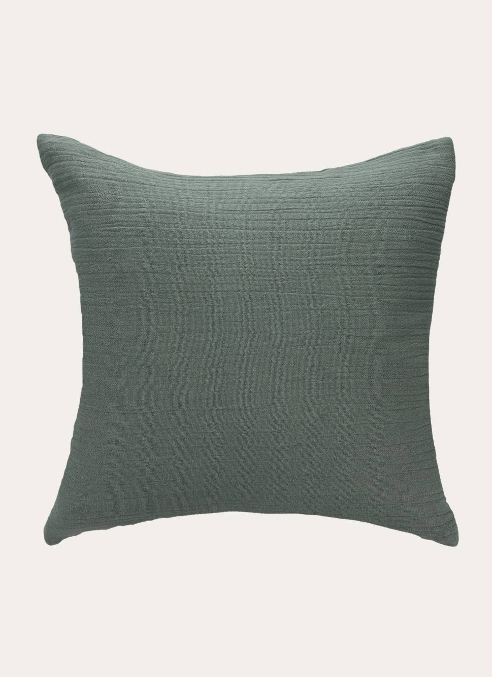 COUSSIN UNI EN GAZE DE COTON DÉLAVÉ 40 X 40 VERT