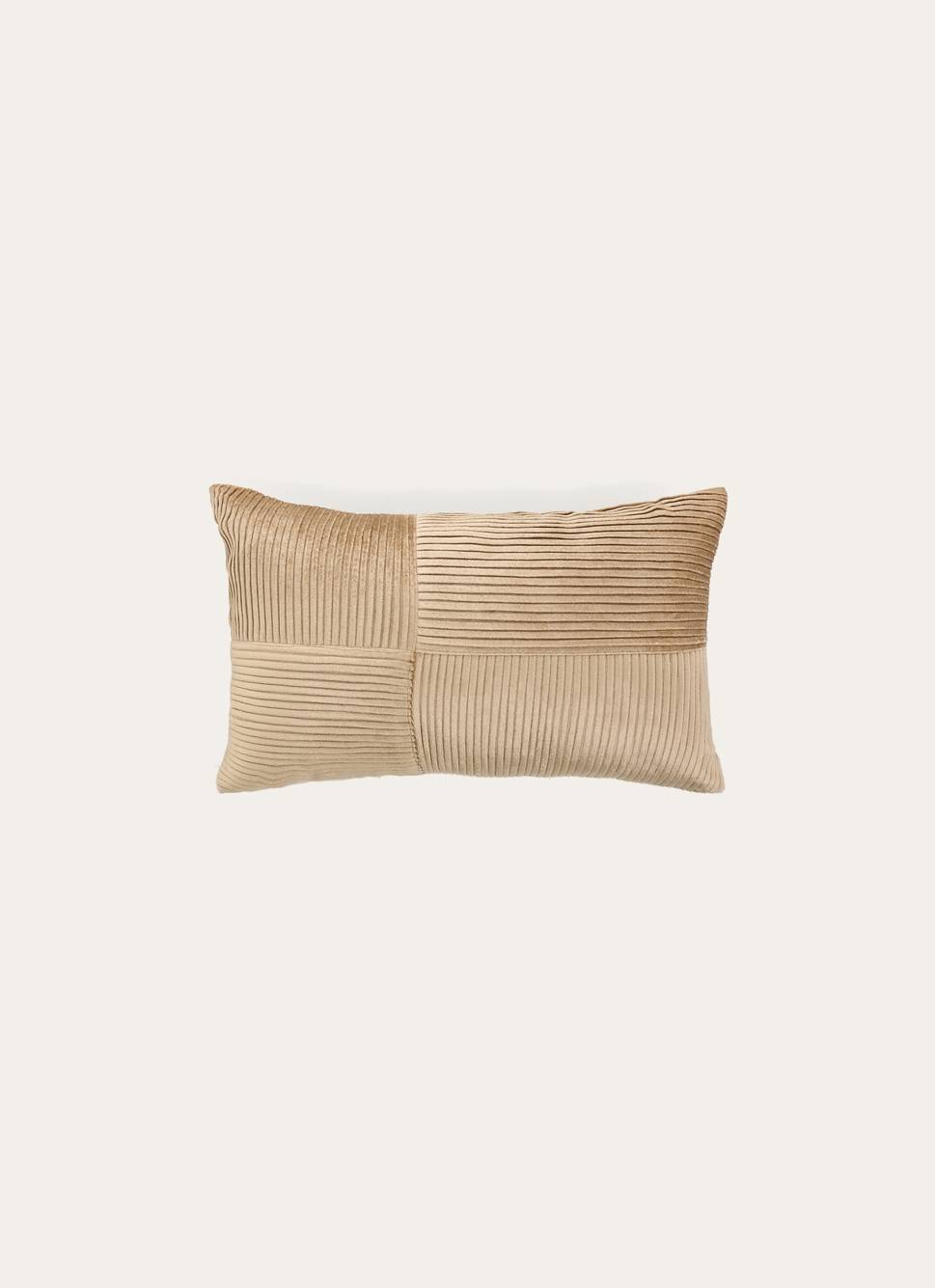COUSSIN EN VELOURS PLISSÉ ÉCRU