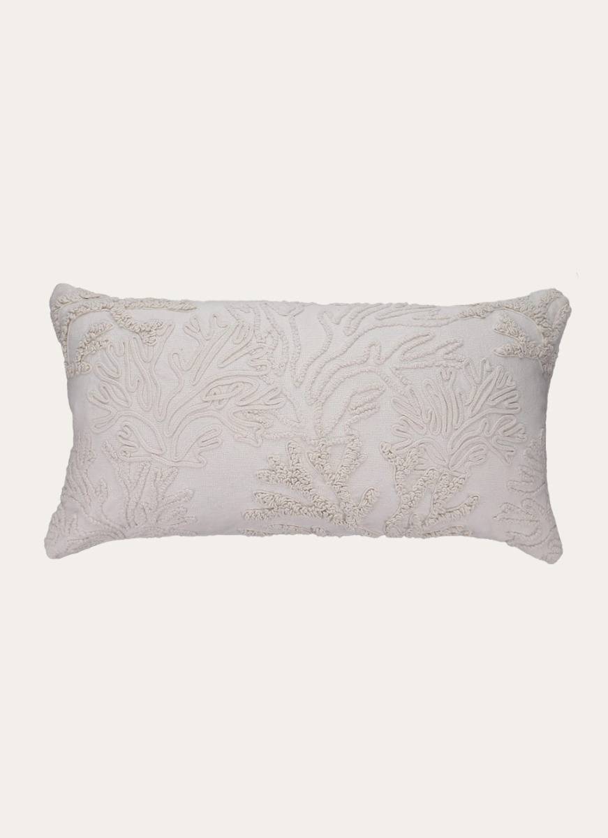 COUSSIN BRODERIE FOND MARIN 30X60 BLANC