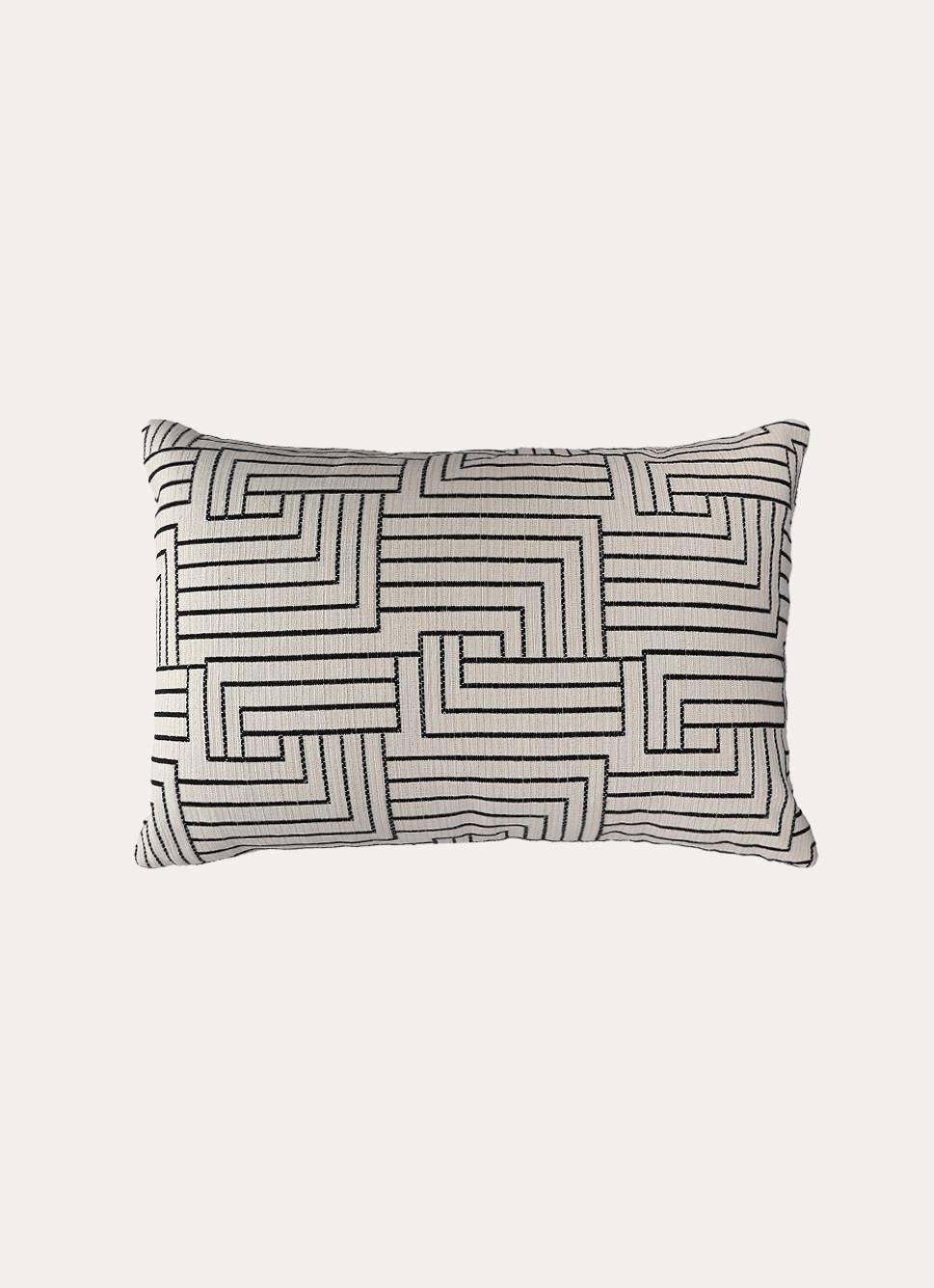 HOUSSE DE COUSSIN JACQUARD BLANC / NOIR
