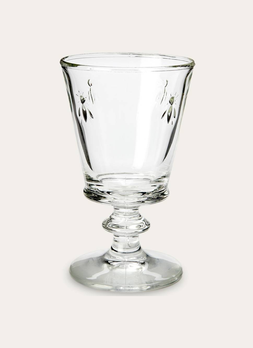 VERRE À PIED À MOTIFS ABEILLES TRANSPARENT