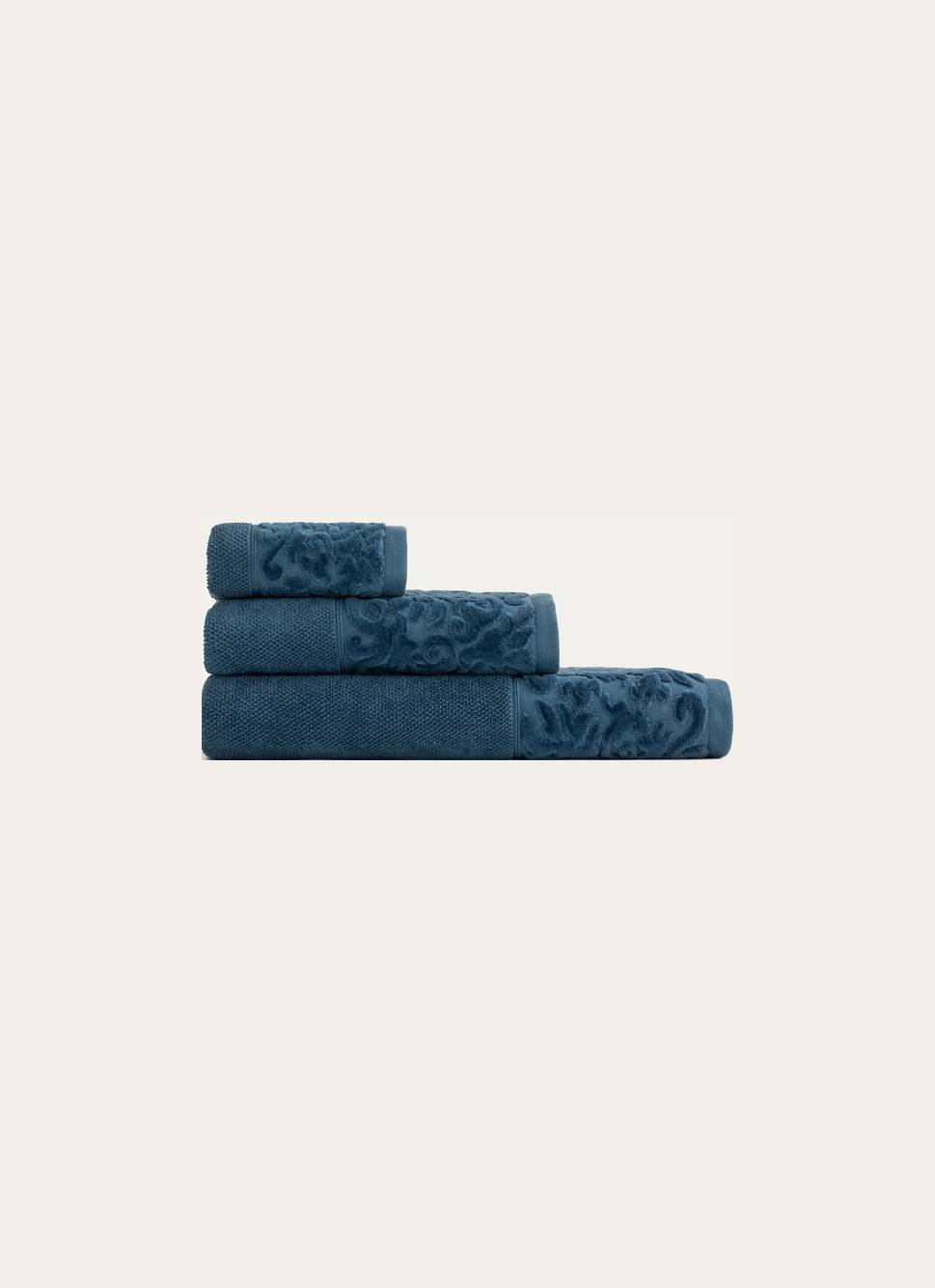DRAP DE BAIN EN COTON LITEAU CISELÉ NUIT
