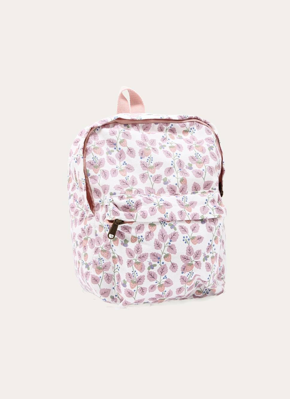 SAC À DOS EN COTON IMPRIMÉ FRAISES BLANC / ROSE / VERT