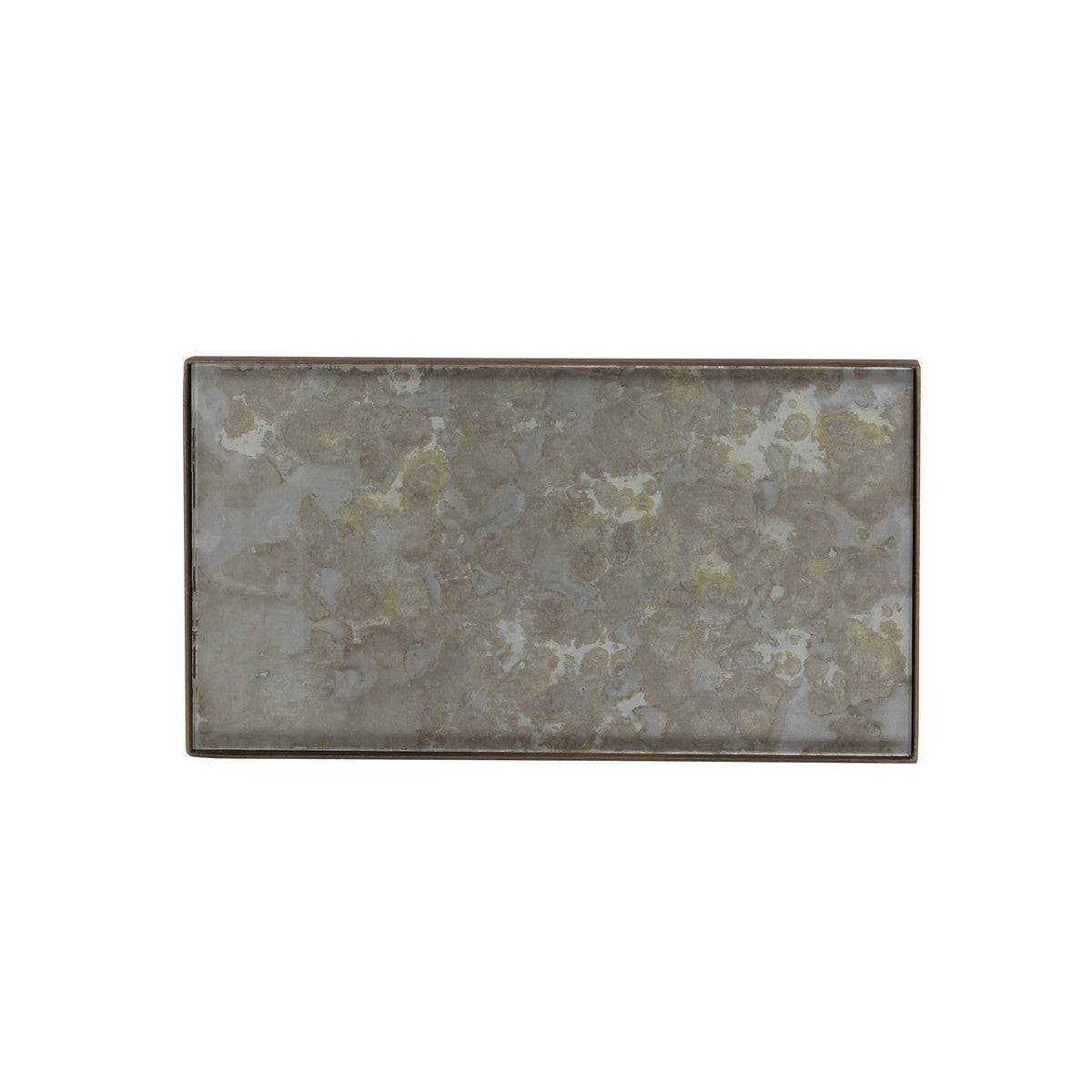 Vide poche en verre peint – Fossil Organic – L 31 cm