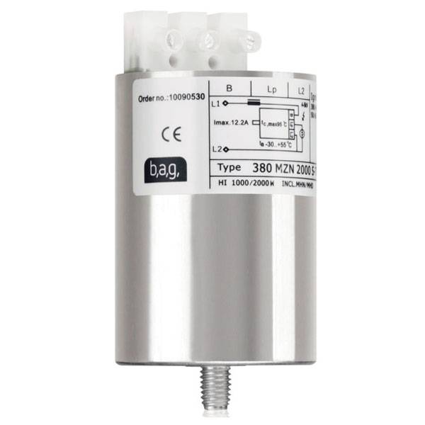 Amorceur BAG 380 MZN 2000 S lampe iodure et sodium 80V 1000W à 2000W