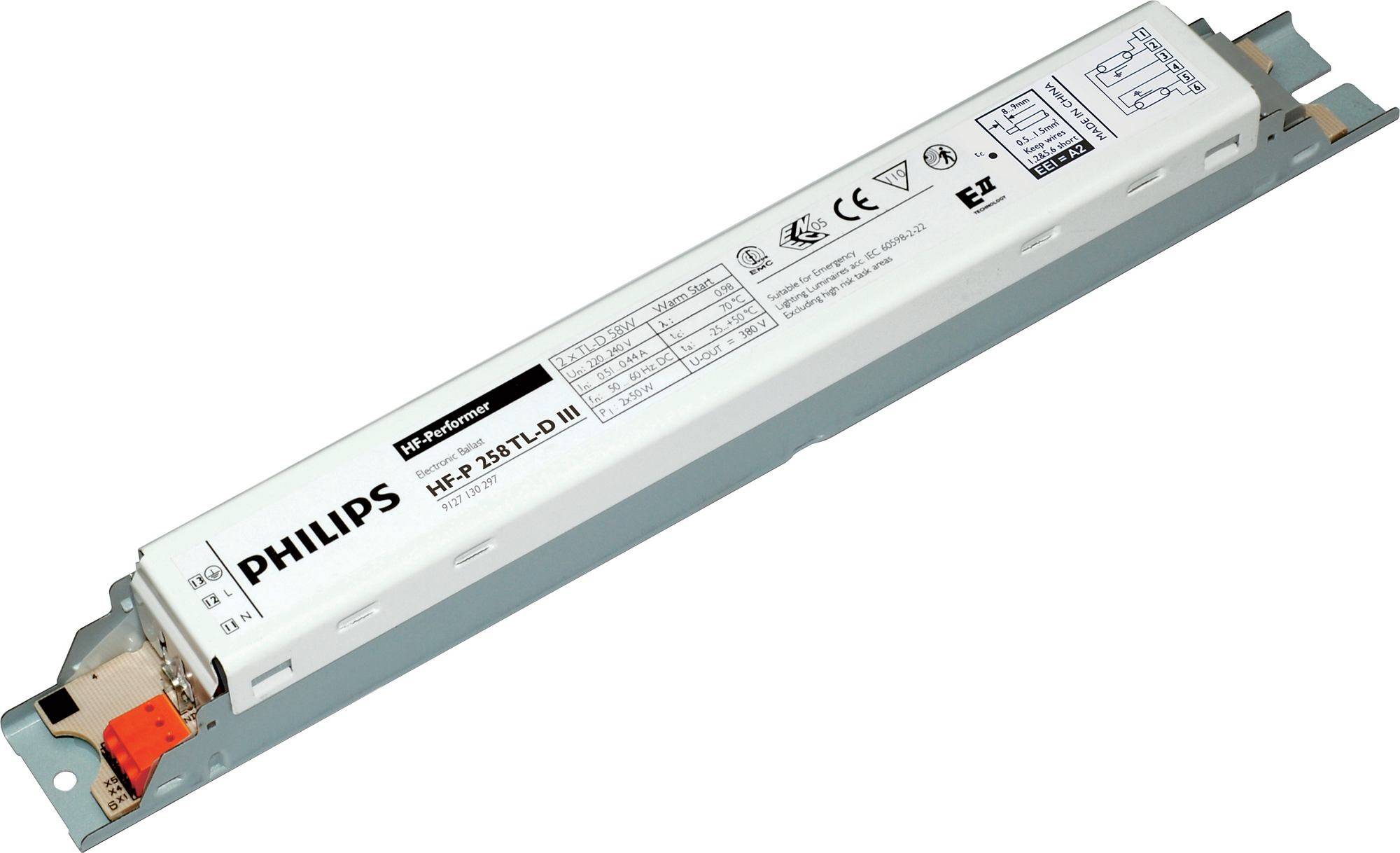 Ballast electronique EOM PHILIPS HF P performer 236 TLD III pour 2 tubes 36W 6 fils.
