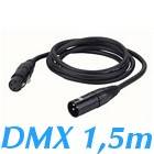 Câble DMX – 110ohms – XLR 3 broches – Mâle / Femelle – 1,5m