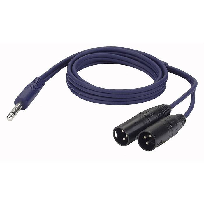 Câble insert Audio Y Jack 6,35 mm TRS vers 2 x XLR mâle 1,5 m