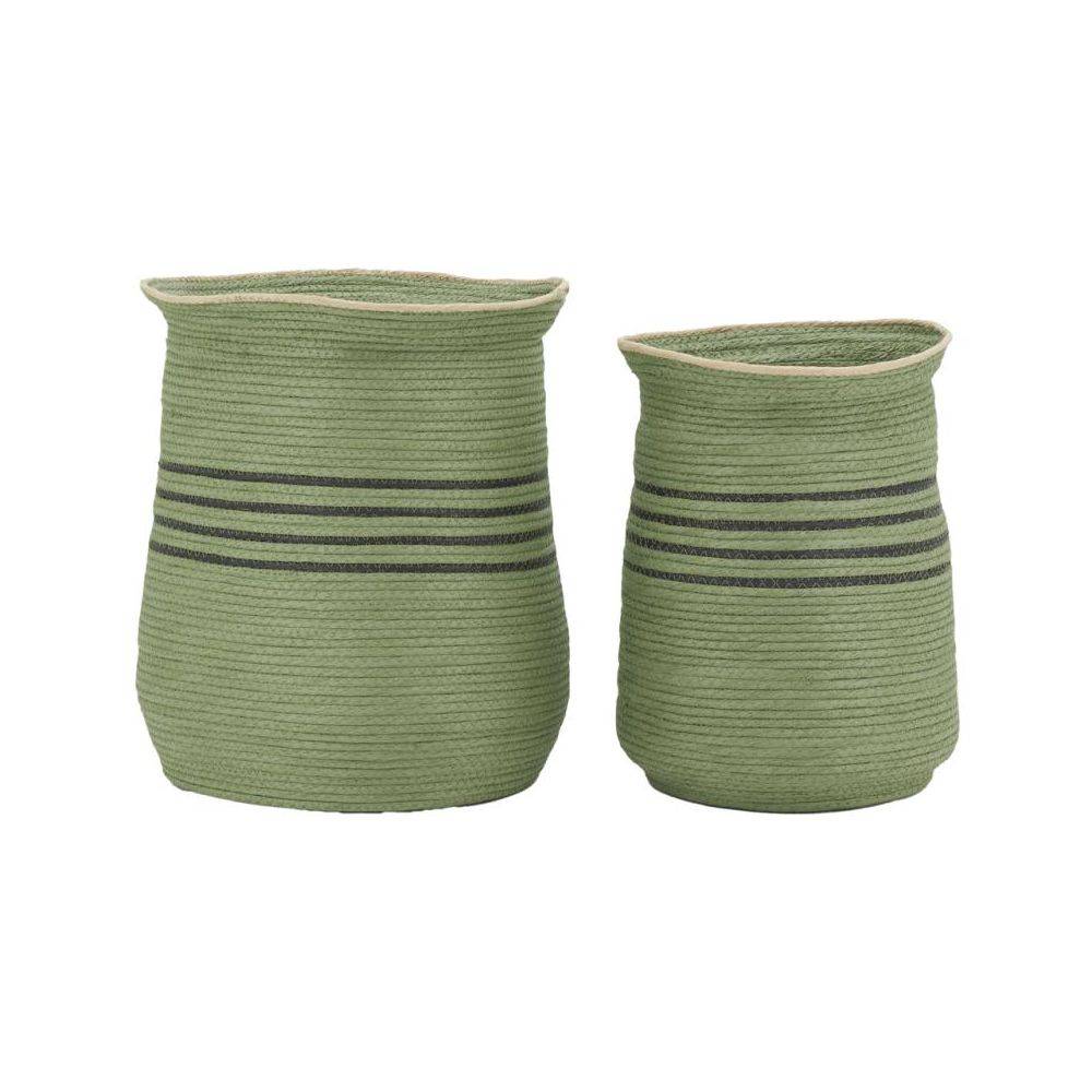 Cache-pots en jonc vert (lot de 2)
