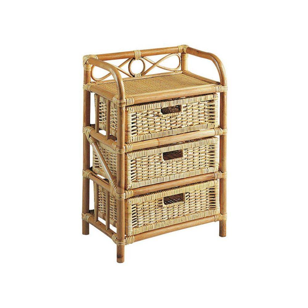 Commode en rotin avec tiroirs Tegal (3 tiroirs)