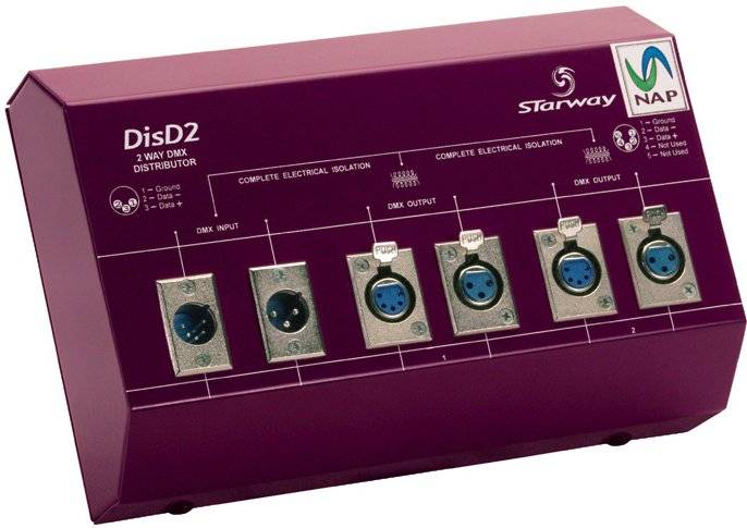 Splitter DMX Starway DISD2 1 entrée vers 2 sorties