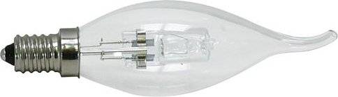 Ampoule E14 230V 28W flamme coup de vent claire halogène équivalent 37W