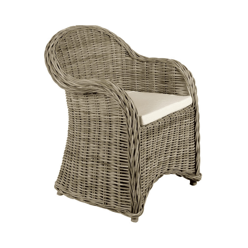 Fauteuil gris en poelet Arthur
