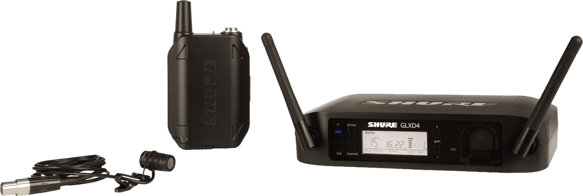 Système complet HF numérique SHURE GLXD14E-WL185-Z2 micro cravate