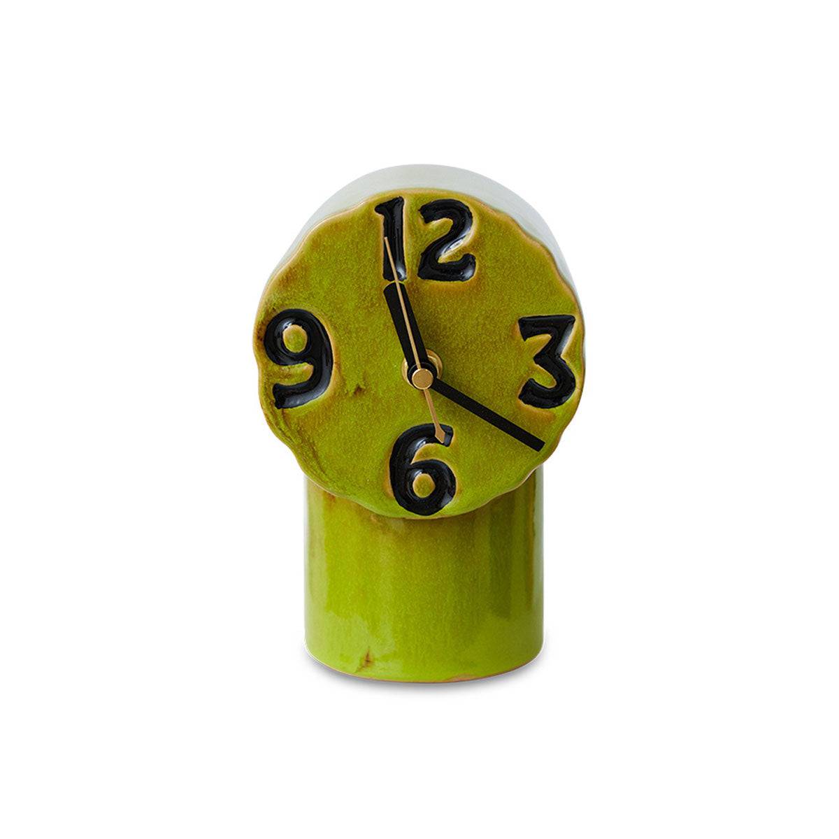 Horloge Rétro en céramique – h 17,5 cm – Olive