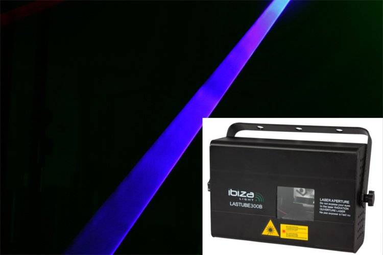 Laser Ibiza tube bleu 300mW beam DMX
