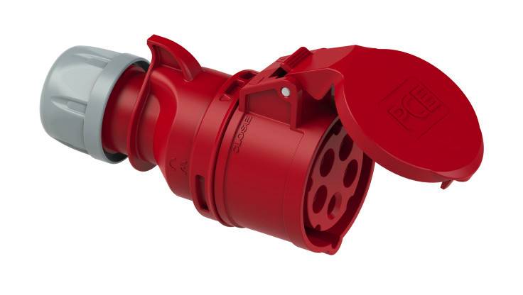 Prise P17 femelle 32A tétrapolaire 5 broches IP44